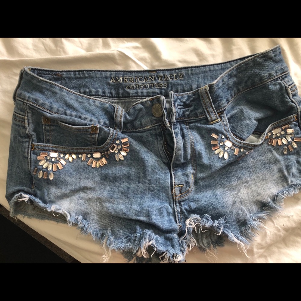 American eagle rhinestone denim shorts
